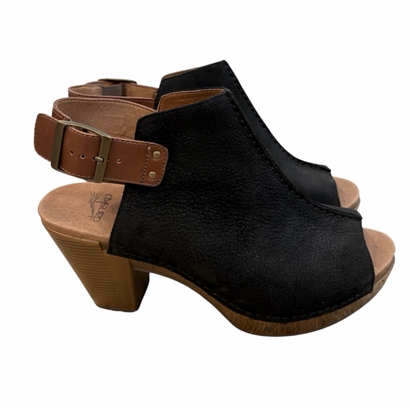 Dansko Shoes - Dansko Reggie Slingback Black and Brown Leather Heeled Sandals size 41 size 11
